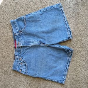 Levi's vintage women's classic denim high rise jean shorts long inseam